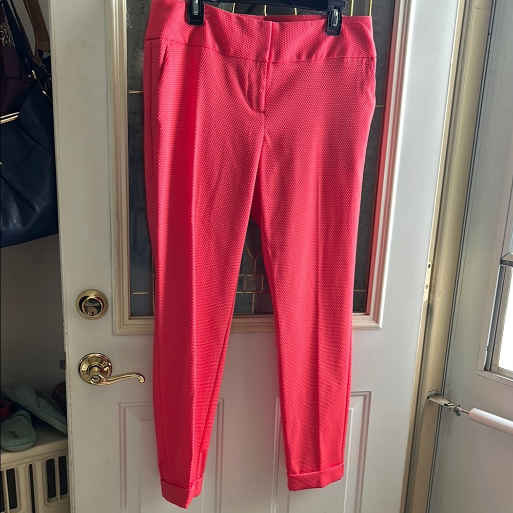 Worthington Beautiful Coral Textured Pants Sz 10